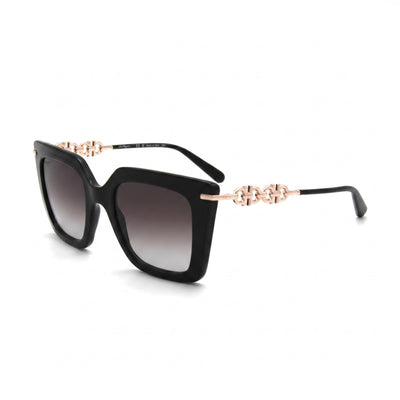 Ferragamo SF 1041S 001 Black Square Sunglasses for Women, Grey lens