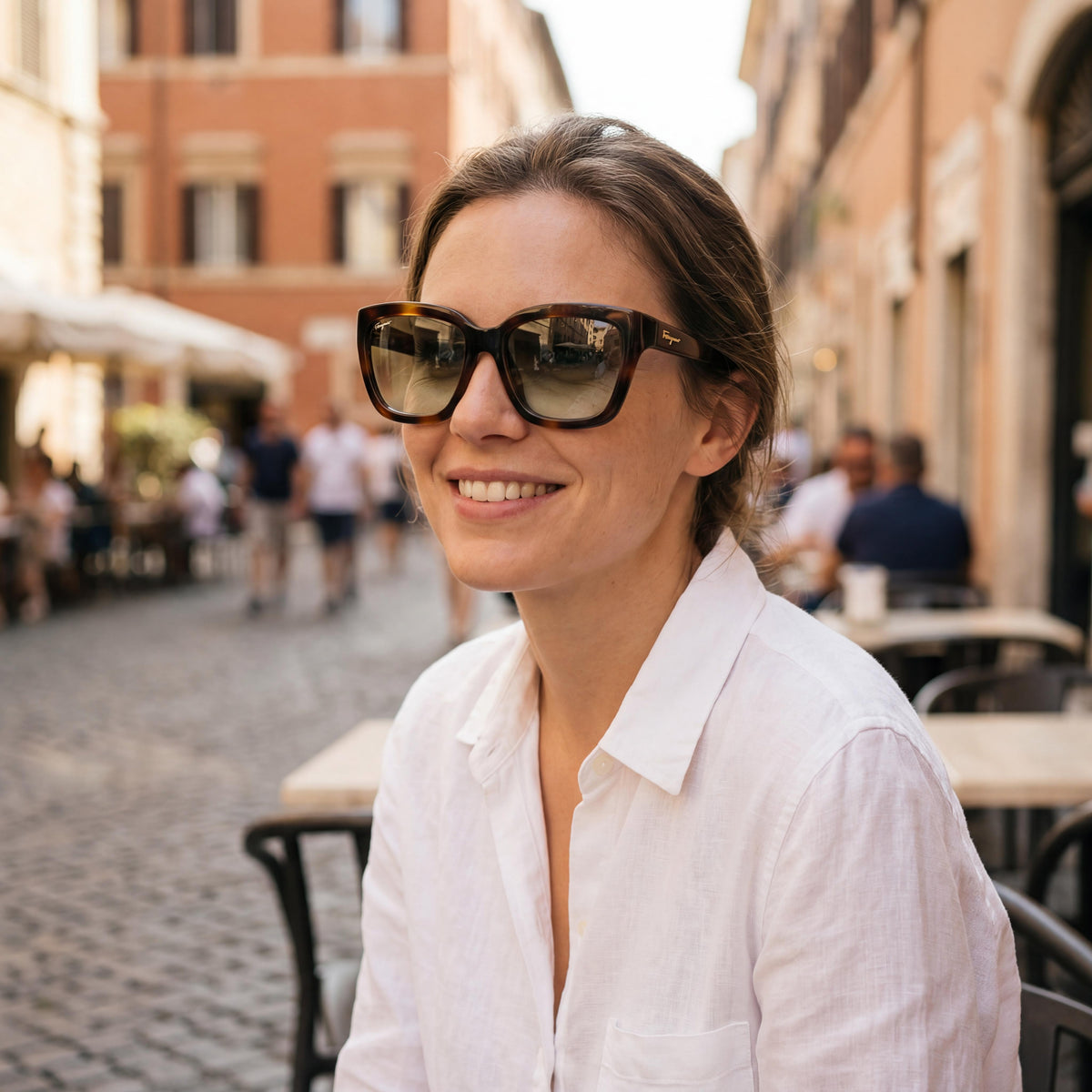 Gafas de sol para mujer Ferragamo Sf1018s 214 Havana cuadradas, 59 mm, Photo 6