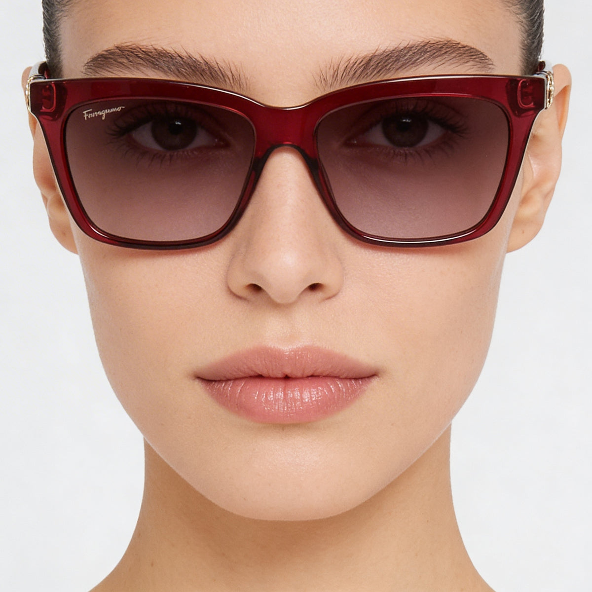 Gafas de sol rectangulares Ferragamo SF1027S Crystal Wine para mujer, 55mm, Photo 4