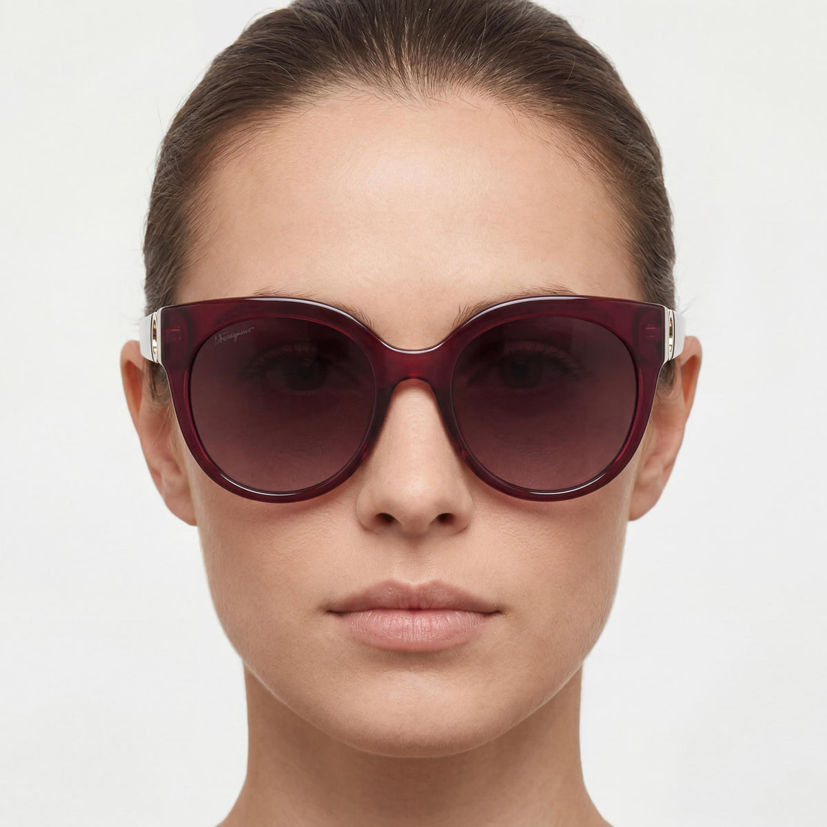 Gafas de sol Ferragamo SF1031S tipo ojo de gato en color morado cristal para mujer, 53 mm, Photo 5