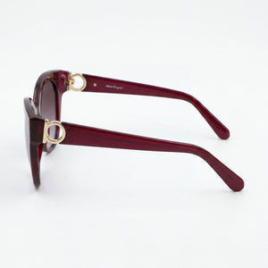 Ferragamo SF1031S Cat Eye Sunglasses Women — side view, Non-Polarized Purple Gradient lens