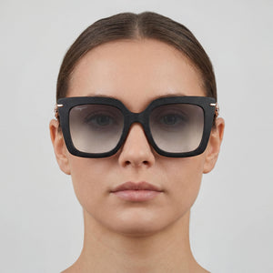 Ferragamo SF1041S Square Sunglasses Women — side view, Non-Polarized Gray Gradient lens
