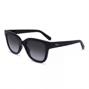 Ferragamo SF1066S Black Square Sunglasses for Women, Grey Gradient lens