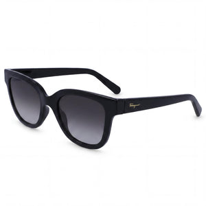Ferragamo SF1066S Black Square Sunglasses for Women, Gray Gradient lens
