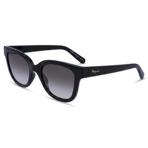 Ferragamo SF1066S Black Square Sunglasses for Women, Grey Gradient lens