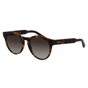 Ferragamo SF1068S Havana Round Sunglasses for Women, Brown Gradient lens