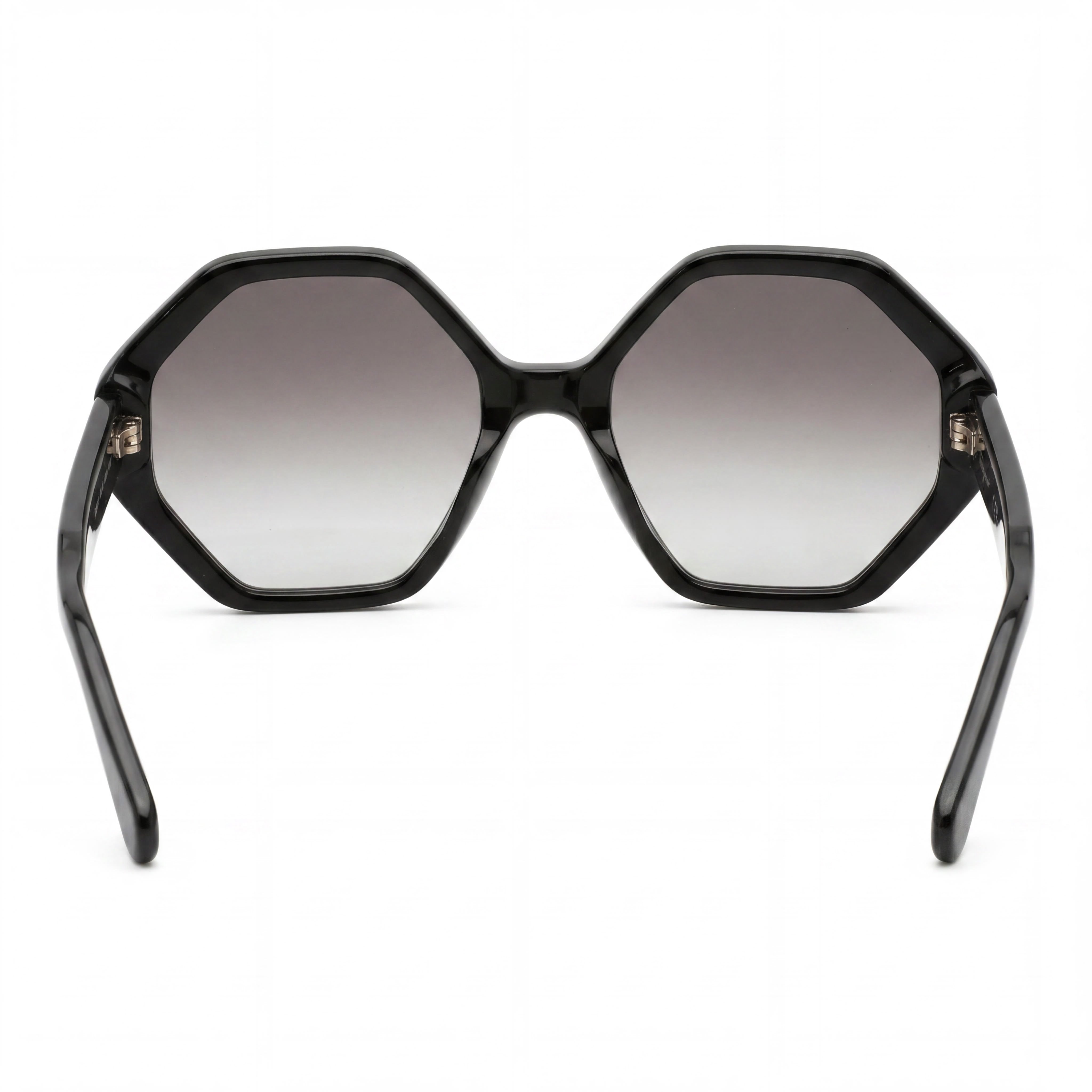 Gafas de sol Salvatore Ferragamo SF1070S para mujer, de acetato negro, con montura hexagonal en gris degradado y protección UV 100 %, 55 mm, Photo 3