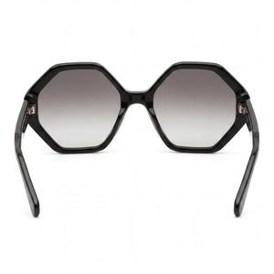 Ferragamo SF1070S Hexagonal Sunglasses Women — side view, Non-Polarized Grey Gradient lens