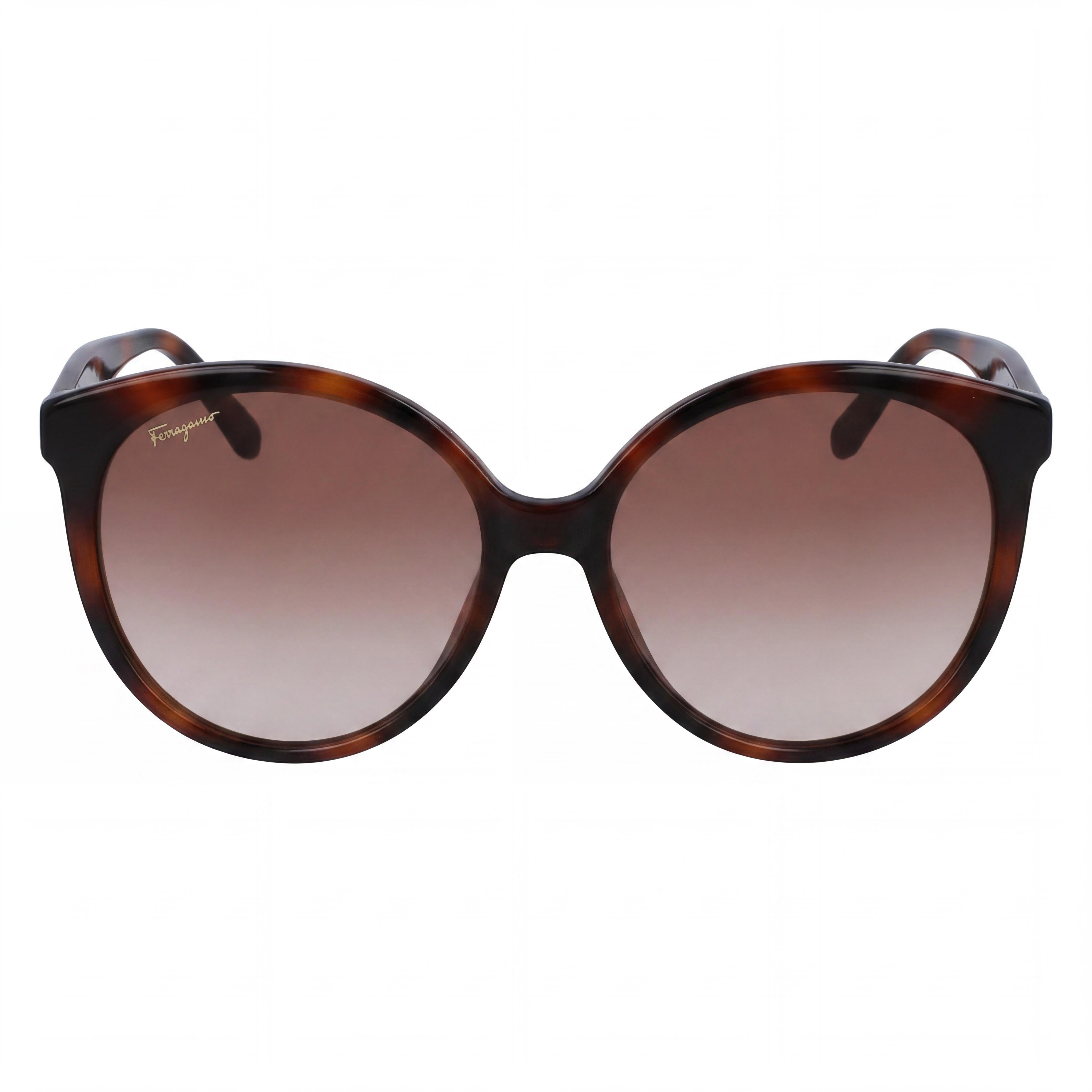 Gafas de sol redondas degradadas Ferragamo SF1071S color Habana para mujer, 58mm, Photo 2