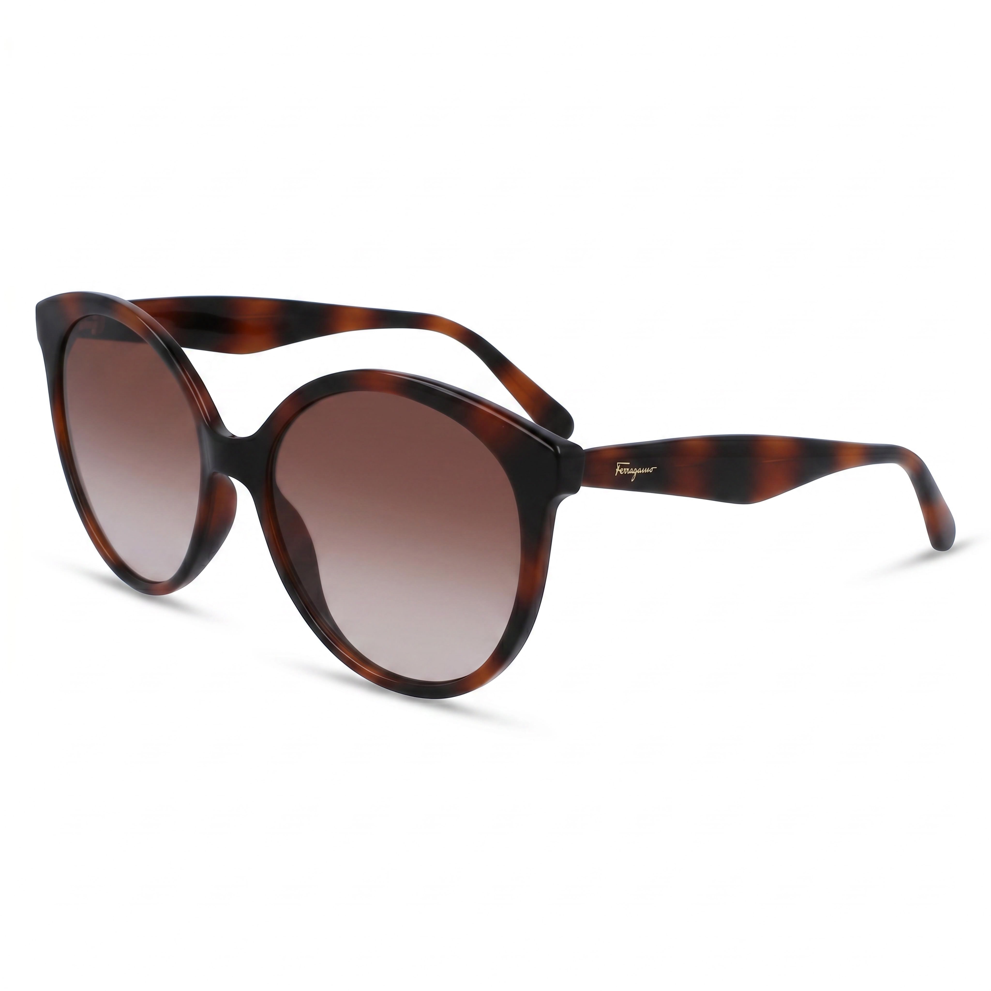 Gafas de sol redondas degradadas Ferragamo SF1071S color Habana para mujer, 58mm, Photo 1
