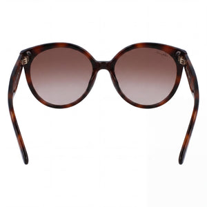 Ferragamo SF1071S Round Sunglasses Women — side view, Non-Polarized Brown Gradient lens