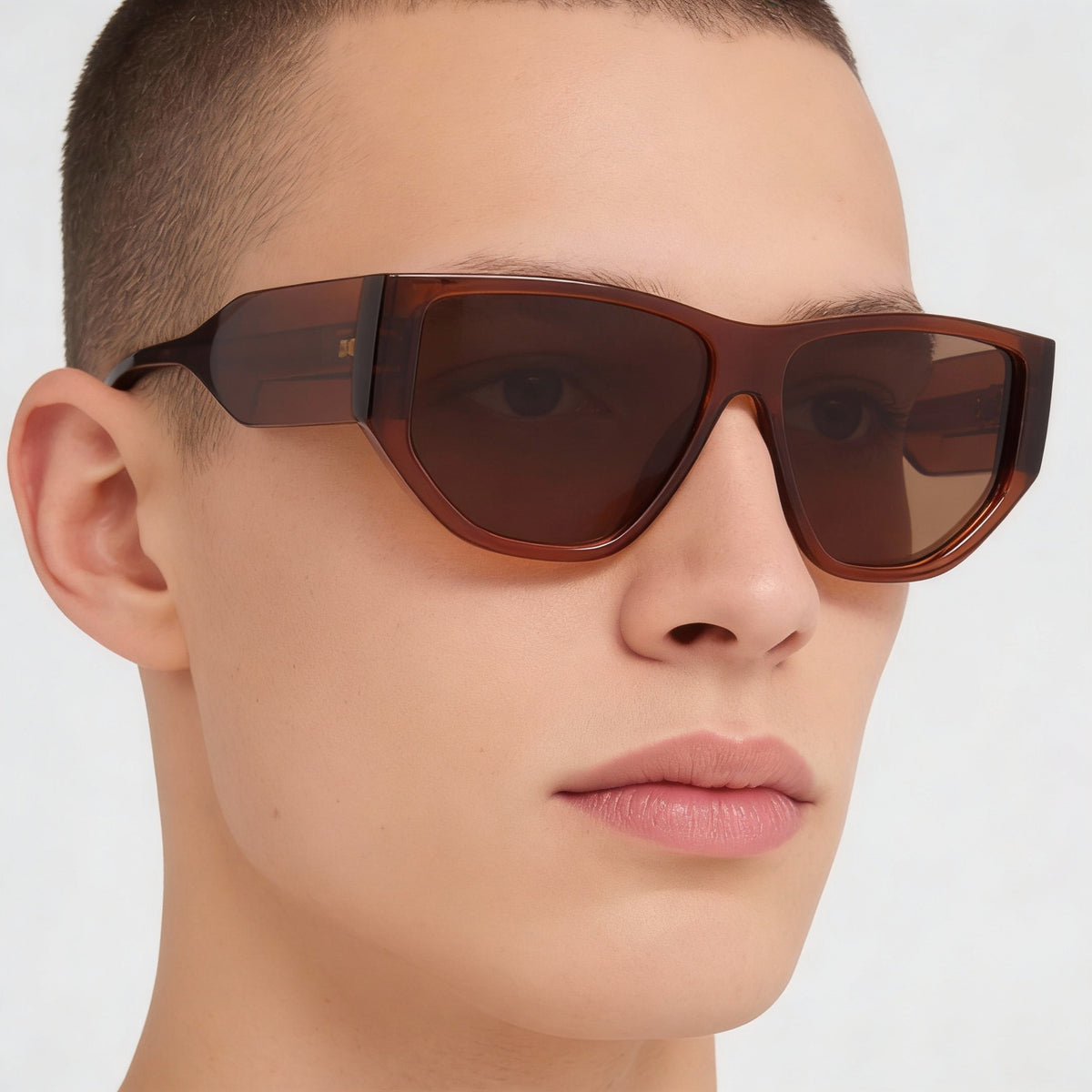 Gafas de sol rectangulares unisex Ferragamo Sf1077s marrones transparentes, 56mm, Photo 4