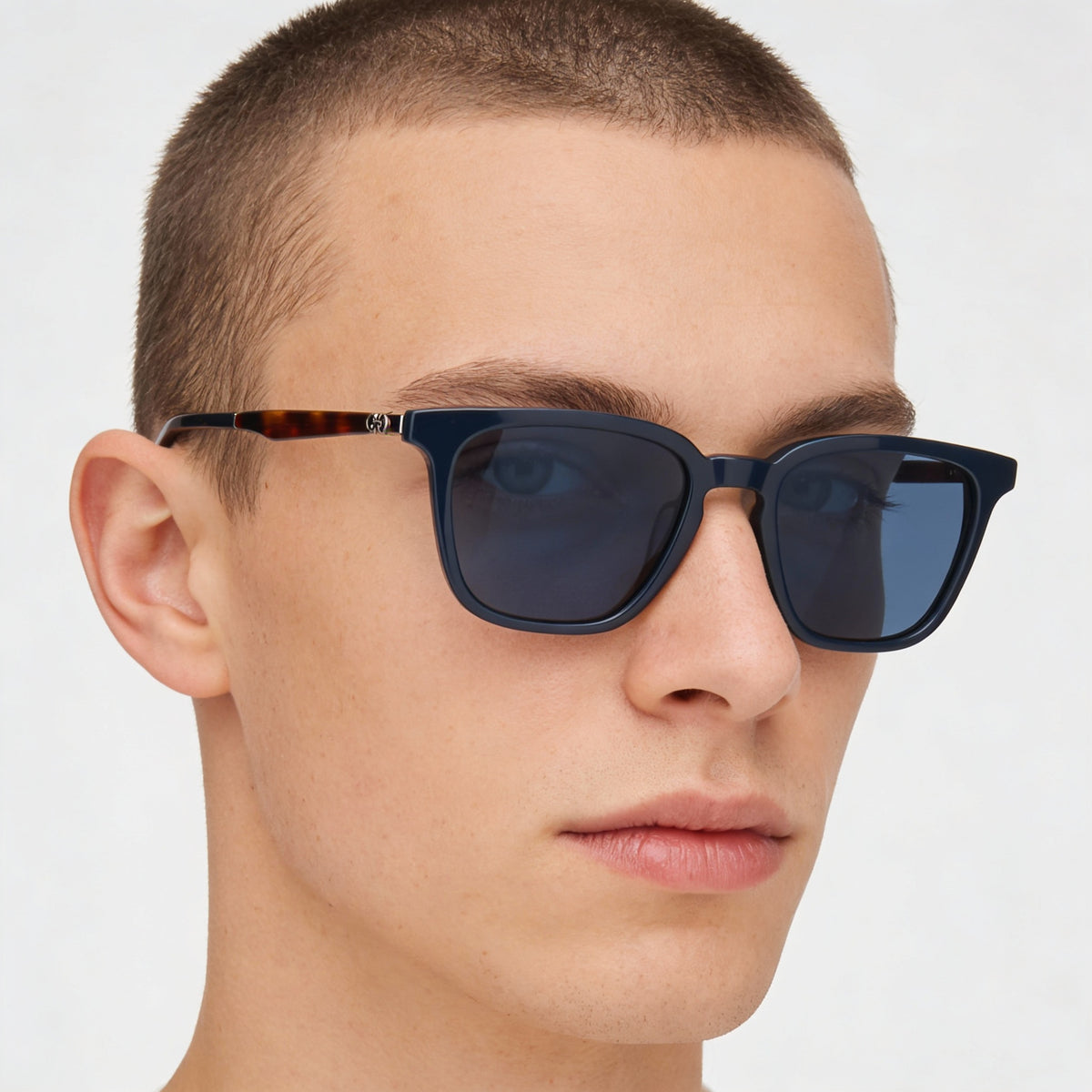 Gafas de sol cuadradas unisex Ferragamo Sf1100s azul marino, 52mm, Photo 5