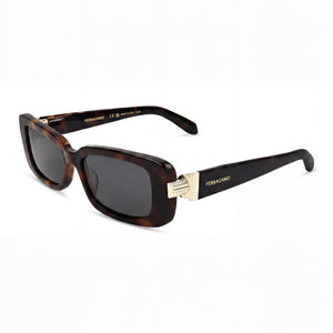 Ferragamo Sf1105s Havana Rectangle Sunglasses for Women, Black lens