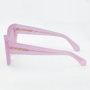 Ferragamo Sf1107s Rectangle Sunglasses Unisex — side view, Non-Polarized Opaline Pink lens