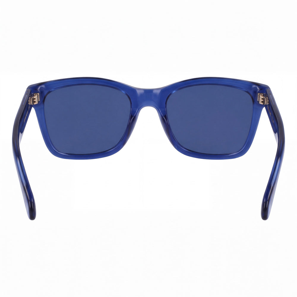 Ferragamo Sf2001s Rectangle Sunglasses Men — side view, Non-Polarized Transparent Blue lens