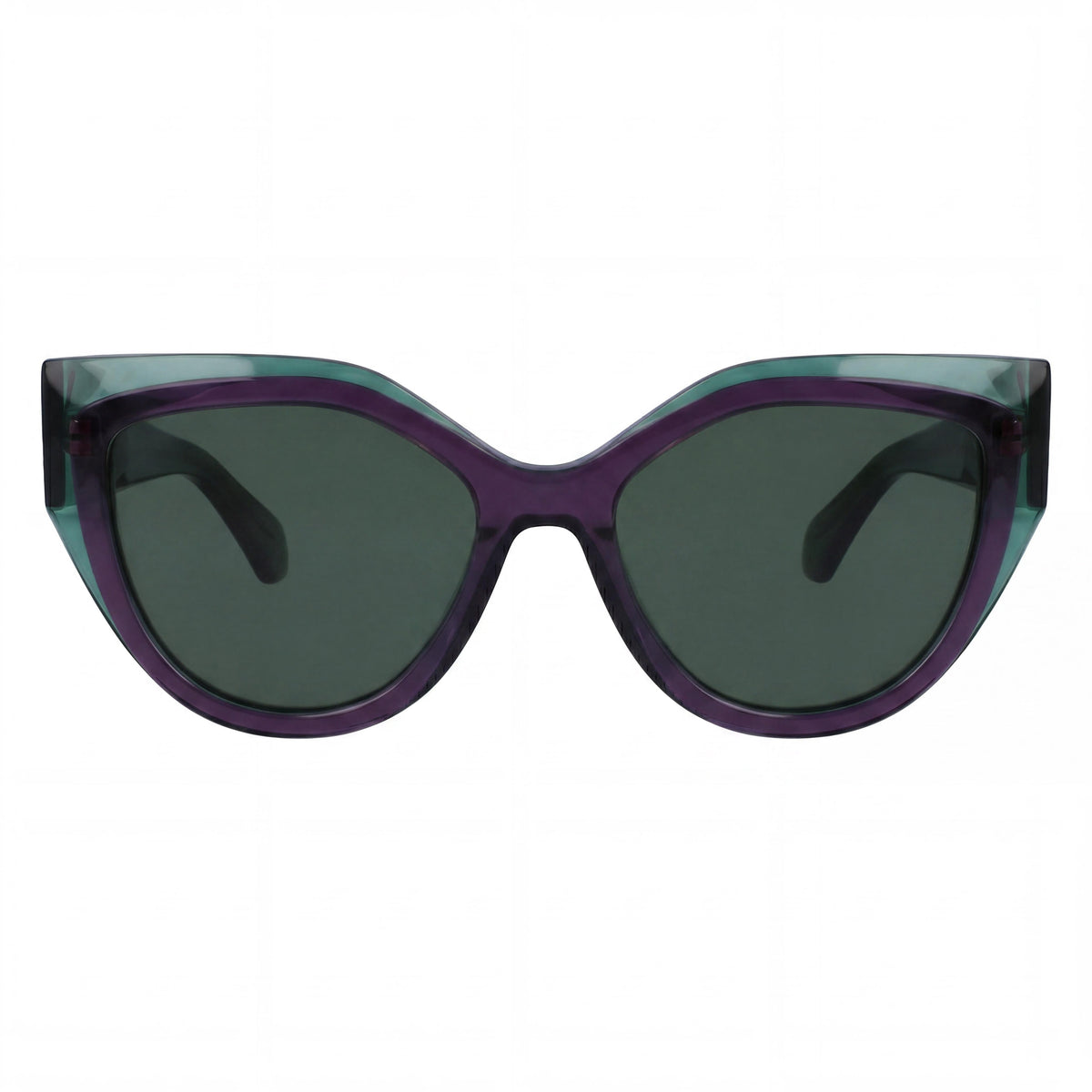 Gafas de sol Ferragamo SF2004S para mujer en verde/violeta transparente, 53 mm, Photo 2
