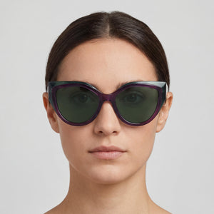 Ferragamo SF2004S Cat Eye Sunglasses for Women — interior view, Non-Polarized lens detail