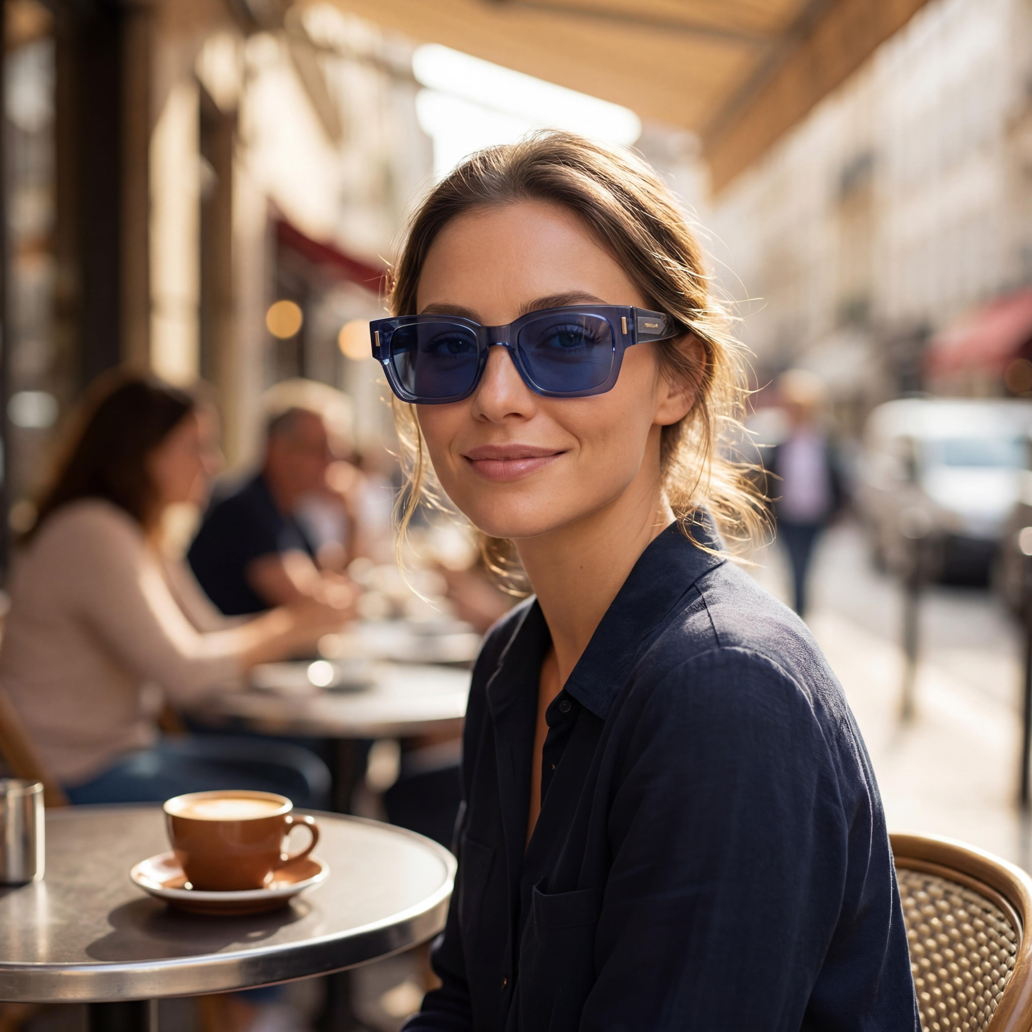 Ferragamo SF2010S Transparent Blue Rectangle Sunglasses Unisex, 52mm, Photo 6