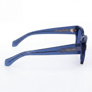 Ferragamo SF2010S Rectangle Sunglasses Unisex — side view, Non-Polarized Blue lens
