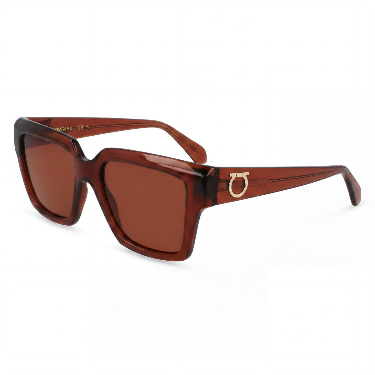 Ferragamo Sf2014s Transparent Brown Square Sunglasses for Women, Photo 1