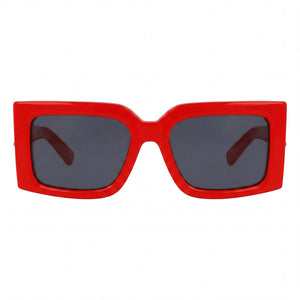 Ferragamo Sf2032s Rectangle Sunglasses for Women — front view, Titanium frame