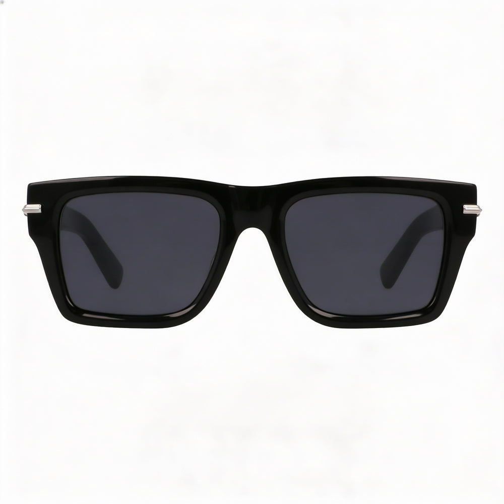Ferragamo Sf2033s Rectangle Sunglasses Unisex — front view, Stainless Steel frame