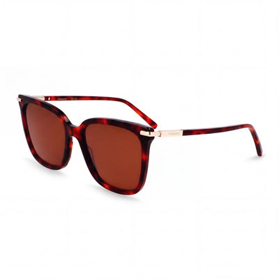 Ferragamo Sf2037s Havana Square Sunglasses for Women, Red Tortoise lens