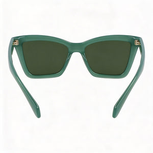 Ferragamo Sf2039se Cat Eye Sunglasses Unisex — side view, Non-Polarized Solid Green lens