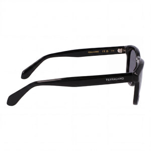 Ferragamo Sf2040se Square Sunglasses Unisex — side view, Non-Polarized Black lens