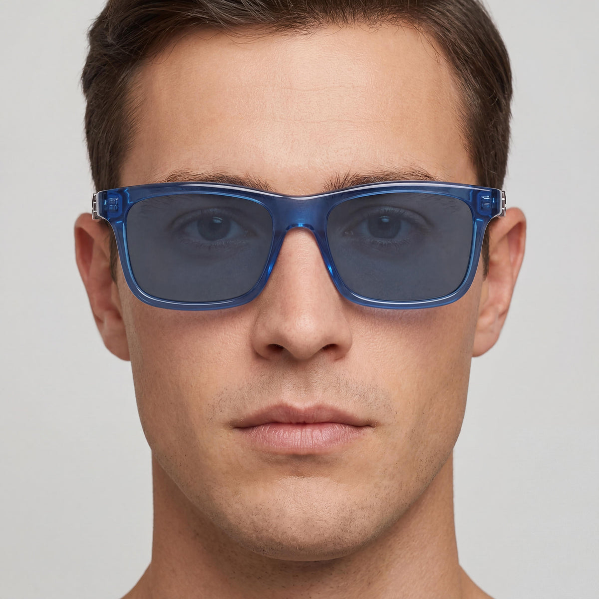 Gafas de sol rectangulares Ferragamo SF2060SE para hombre, color azul, 55 mm, Photo 5