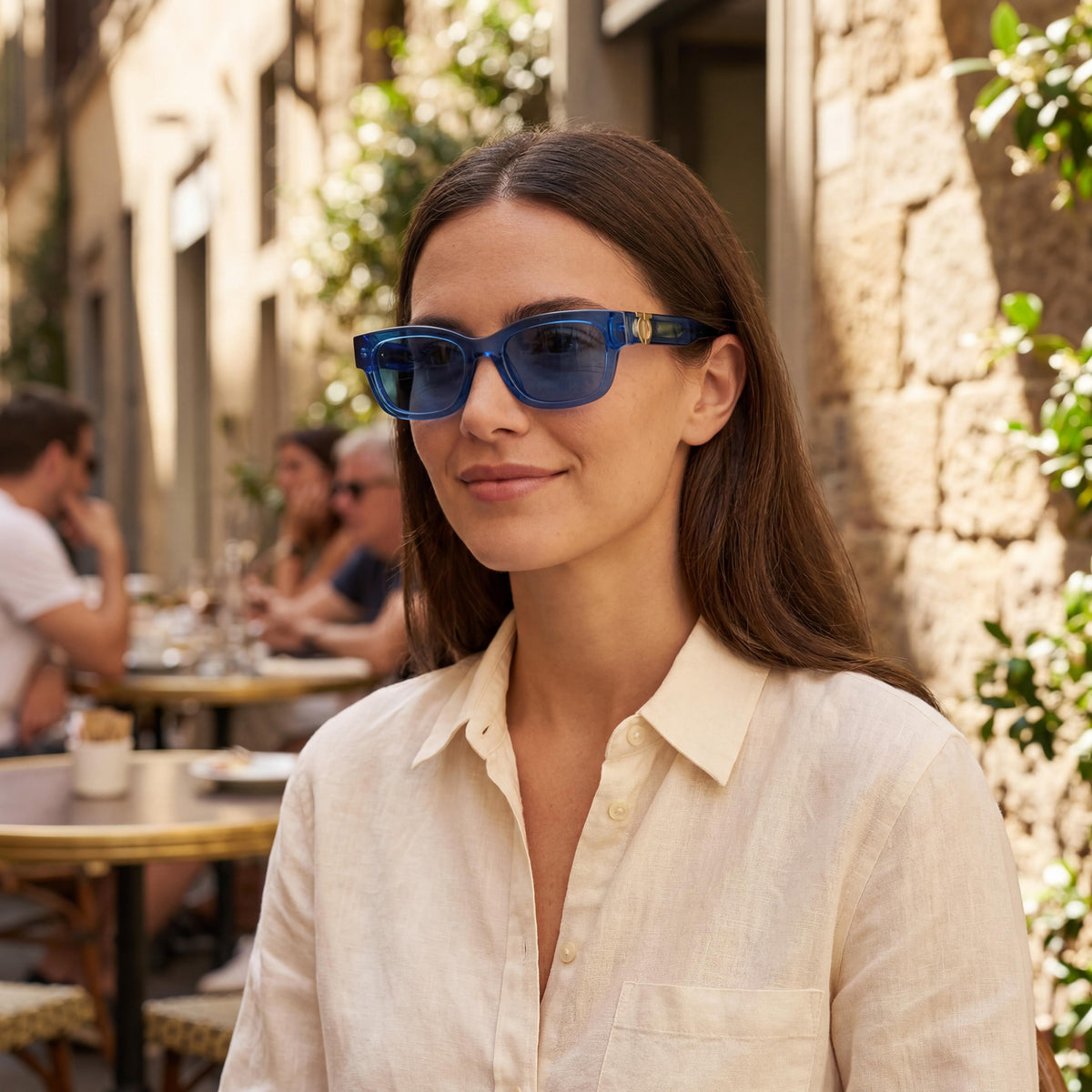 Gafas de sol rectangulares Ferragamo Sf2067s azules para mujer, 52 mm, Photo 6