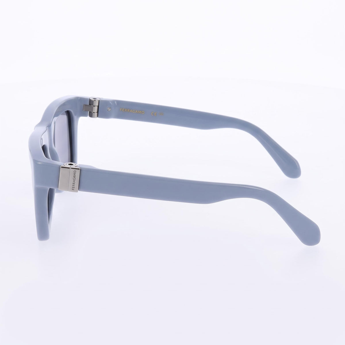 Gafas de sol Salvatore Ferragamo Modern Collection para mujer con montura de acetato azul celeste y lentes azules celestes, 54 mm, Photo 3