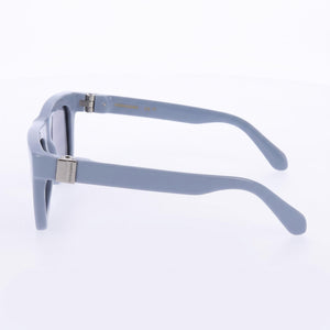 Ferragamo SF2071S Square Sunglasses Women — side view, Non-Polarized Azure lens