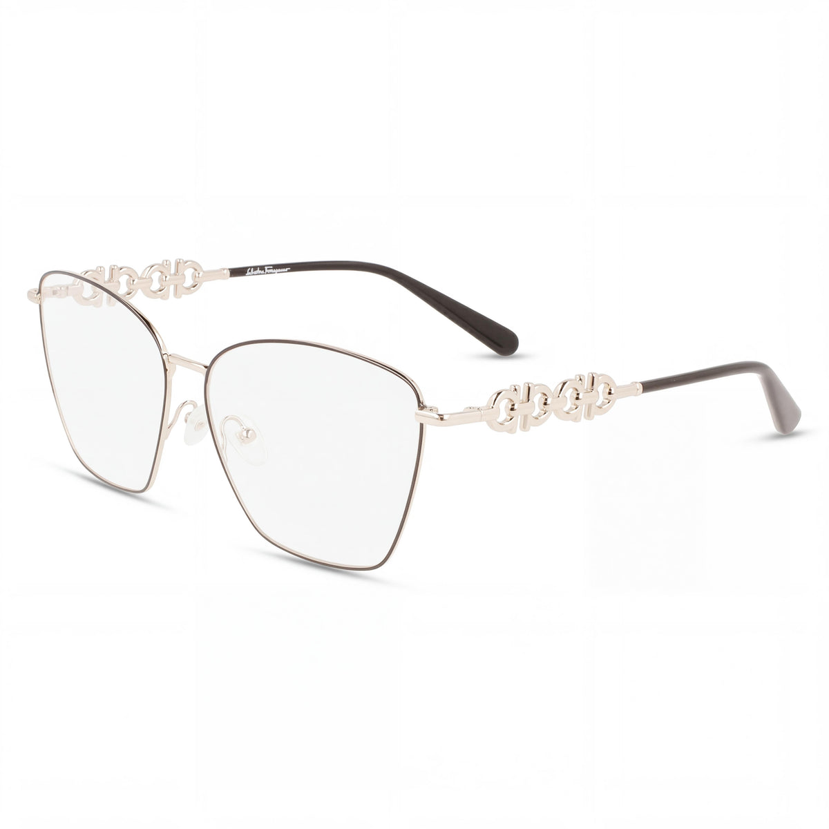 Ferragamo SF2217 Gafas de Mujer Cat Eye Oro Negro, Photo 1