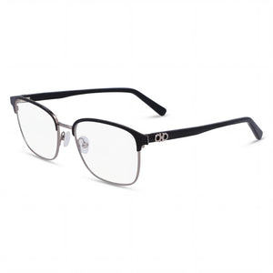 Ferragamo SF2225 Ruthenium Black Square Eyeglasses for Unisex, Alloy Steel frame