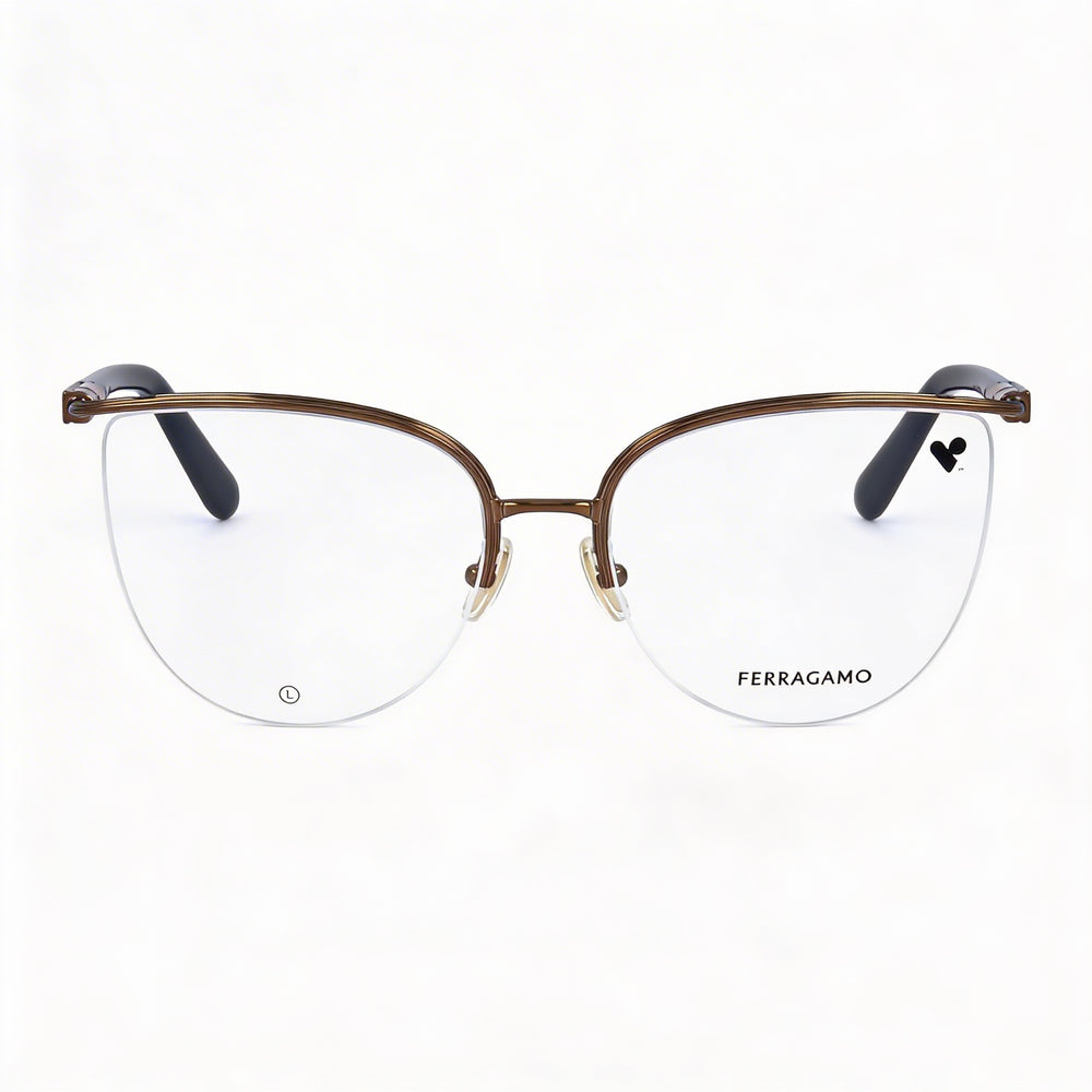 Ferragamo Sf2227 Cat Eye Eyeglasses for Women — front view, Metal