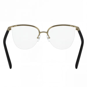 Ferragamo SF2227 Oval Eyeglasses Unisex — side view, Black Metal temples