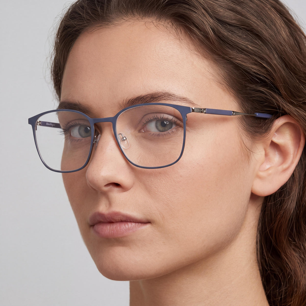 Ferragamo SF2566 Blue Square Eyeglasses for Women, 54mm, Photo 4