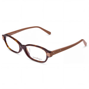 Ferragamo SF2795RA Havana Oval Eyeglasses for Men, Metal frame