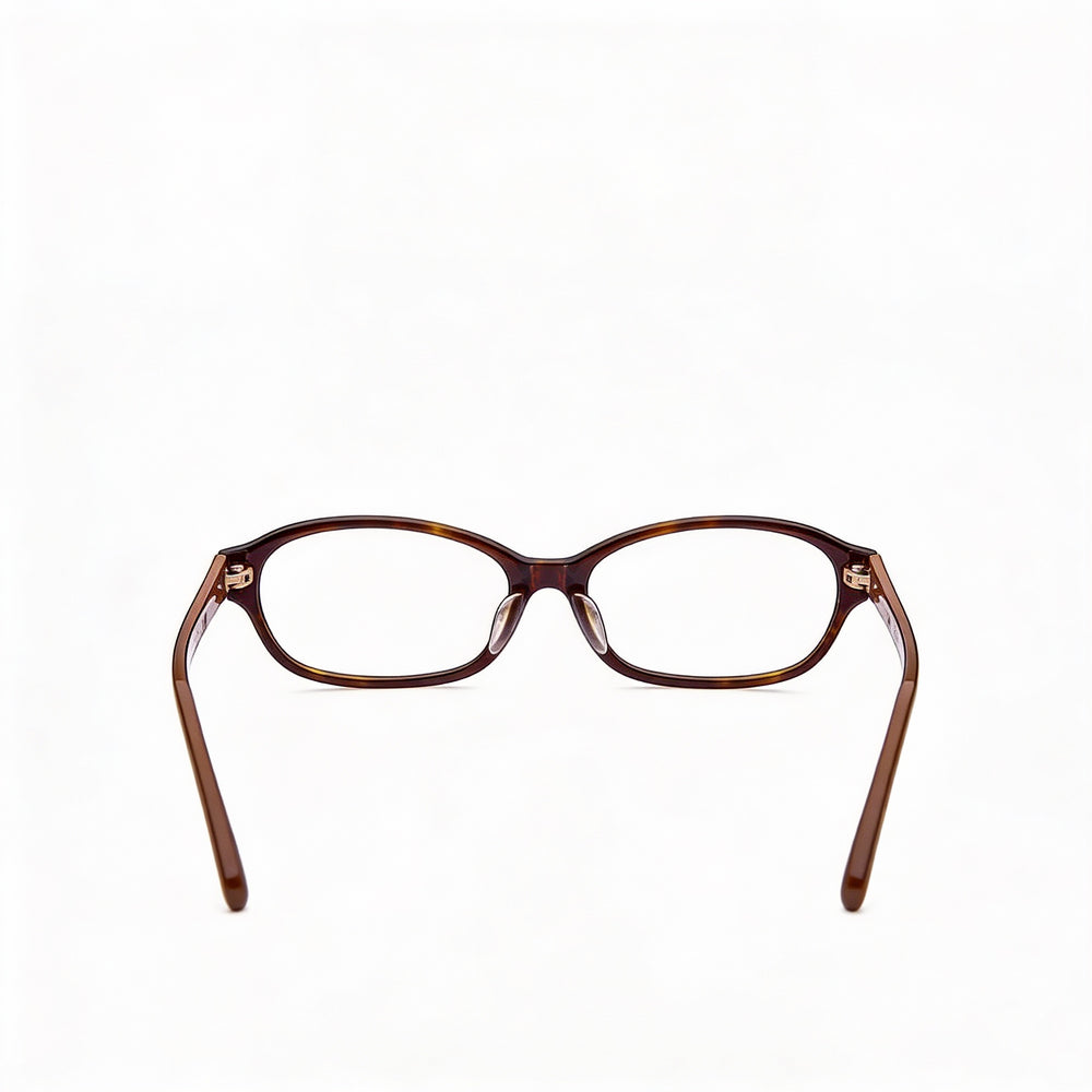 Ferragamo SF2795RA Oval Eyeglasses Men — side view, Havana Metal temples