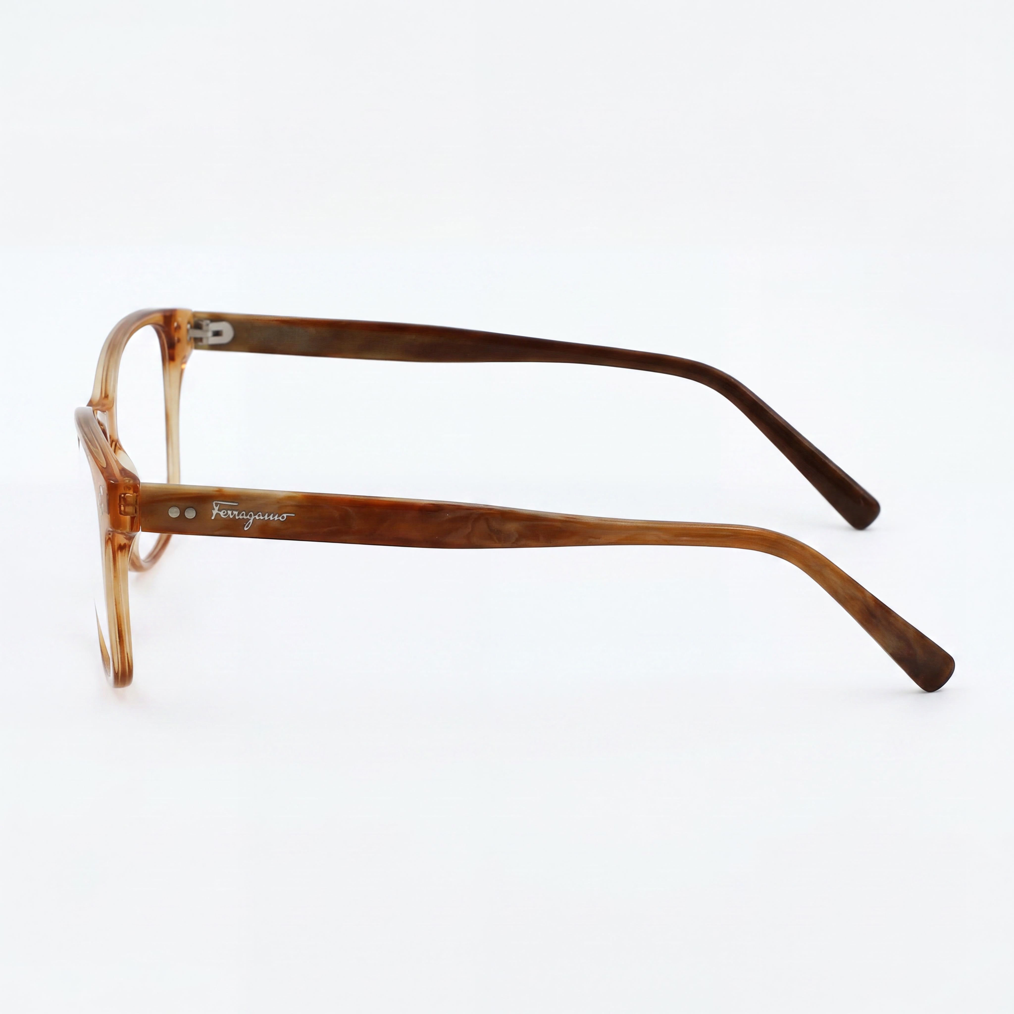 Ferragamo SF2910 Brown Rectangle Eyeglasses for Women, Acetate 55mm, Photo 2