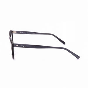 Ferragamo SF2911 Oval Eyeglasses Women — side view, Black Grey Marble Acetate temples