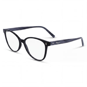 Ferragamo SF2948 Black/Grey Marble Cat Eye Eyeglasses for Women, Plastic frame
