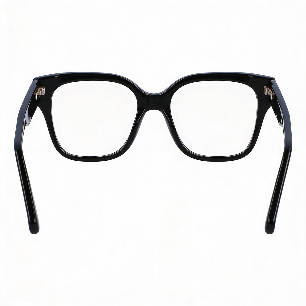 Ferragamo SF2952 Square Eyeglasses Women — side view, Black Plastic temples