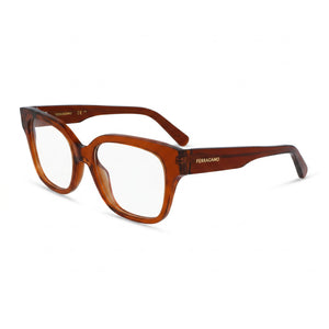 Ferragamo SF2952N Brown Rectangle Eyeglasses for Men, Metal frame
