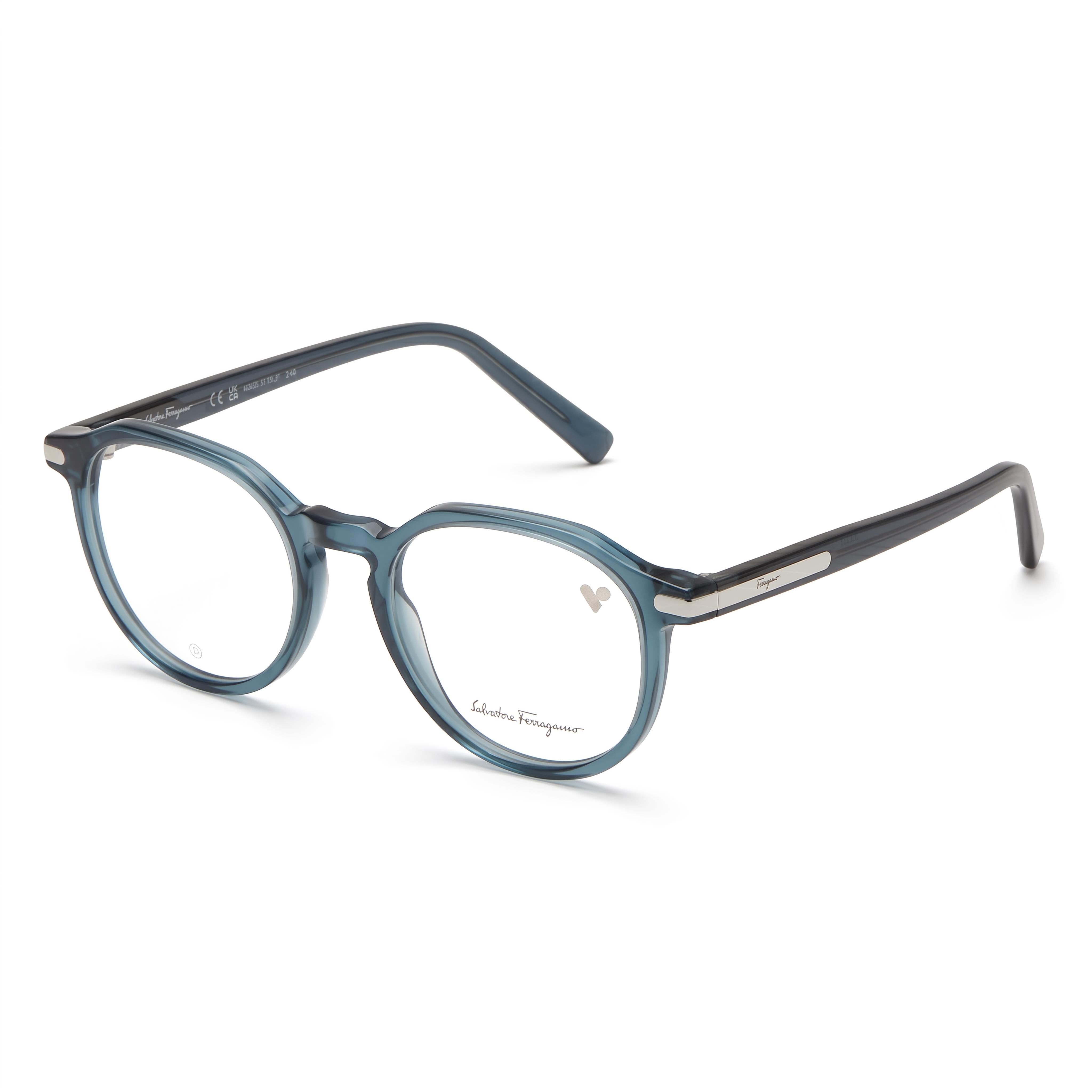 Gafas Unisex Redondas Ferragamo SF2955 SF2955 Crystal Navy, 51mm, Photo 1