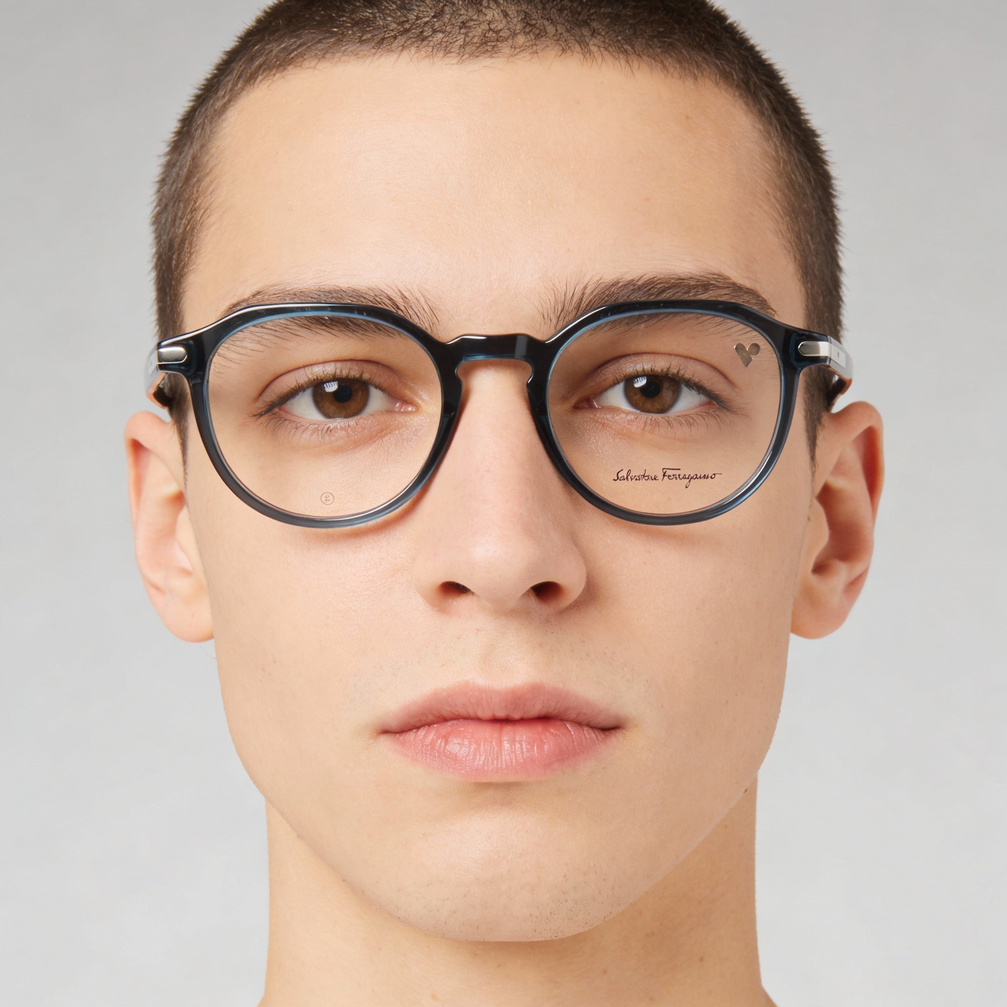 Gafas Unisex Redondas Ferragamo SF2955 SF2955 Crystal Navy, 51mm, Photo 3