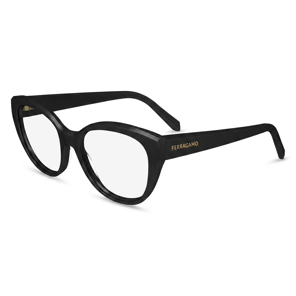 Ferragamo SF2970 Black Oval Eyeglasses for Women, Acetate frame