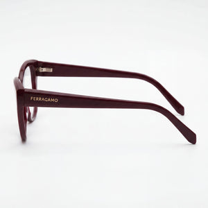 Ferragamo SF2970 Rectangle Eyeglasses Unisex — side view, Black Metal temples